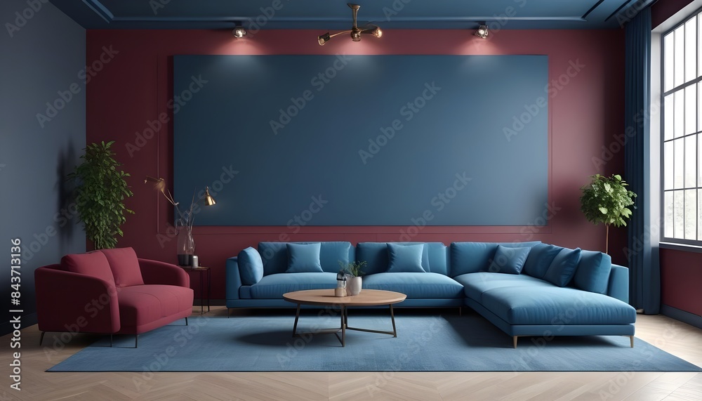 Photo interior modern design room 3D illustration Photo interior modern design room 3D illustration