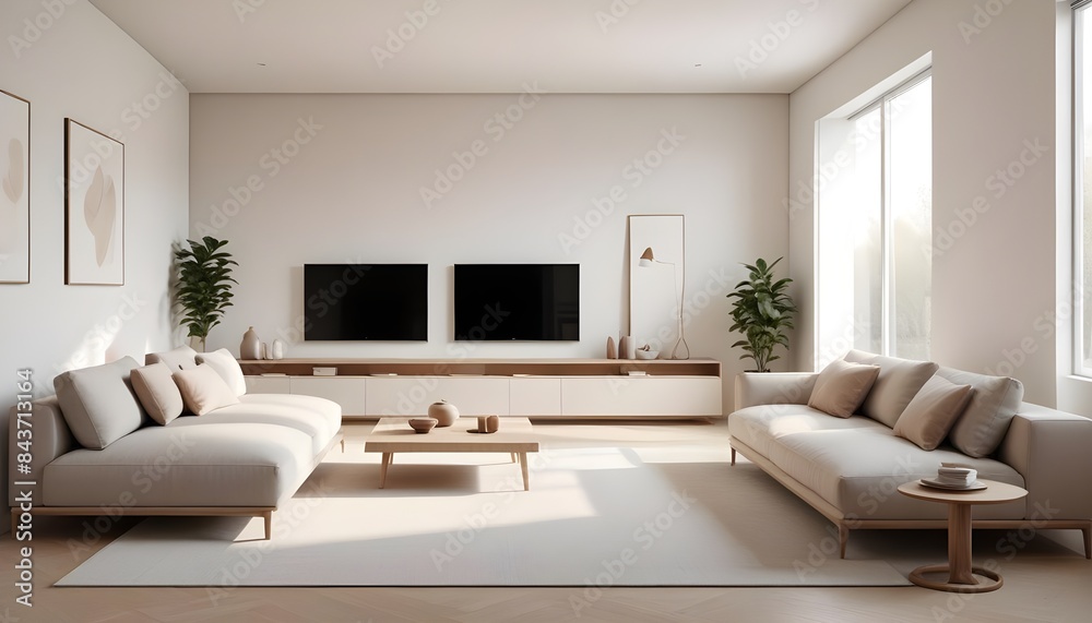 Fototapeta premium Photo interior modern design room 3D illustration