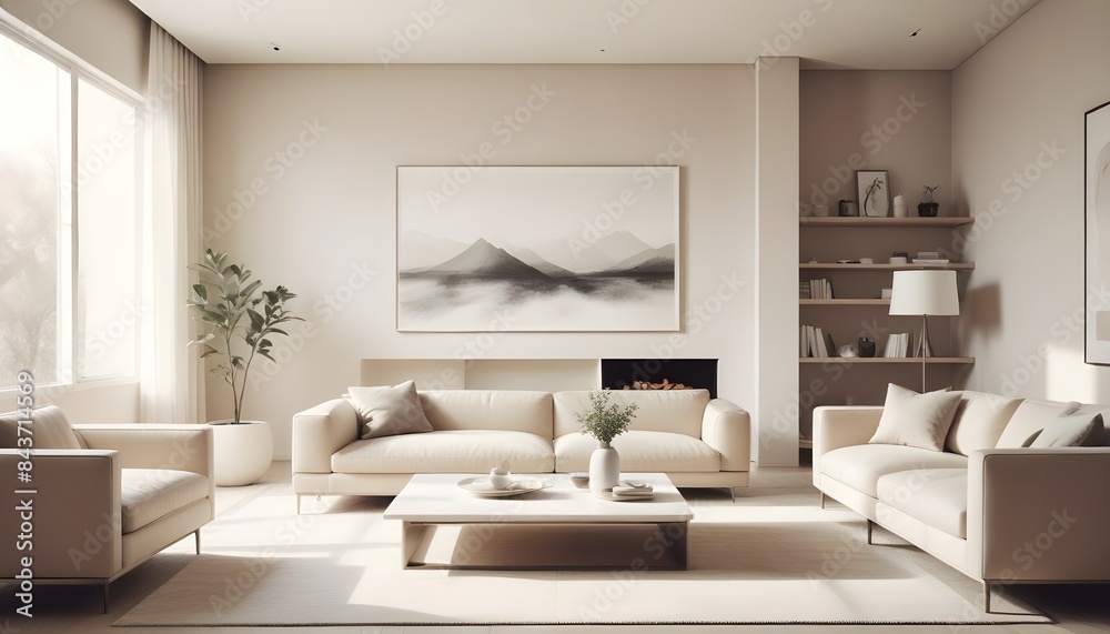 Photo interior modern design room 3D illustration Photo interior modern design room 3D illustration