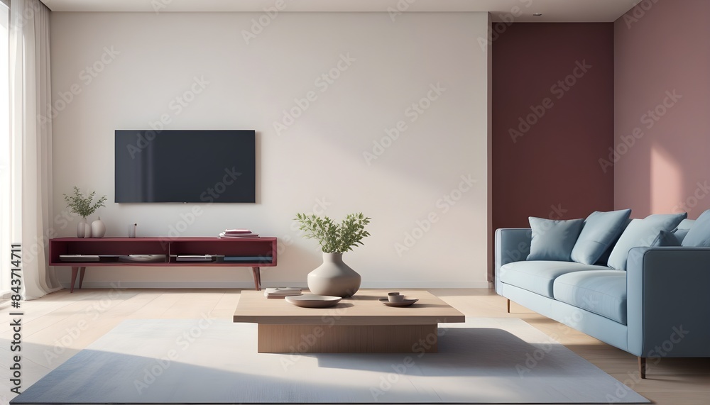 Photo interior modern design room 3D illustration Photo interior modern design room 3D illustration