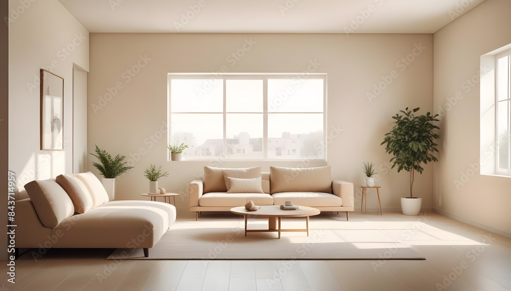 Fototapeta premium Photo interior modern design room 3D illustration