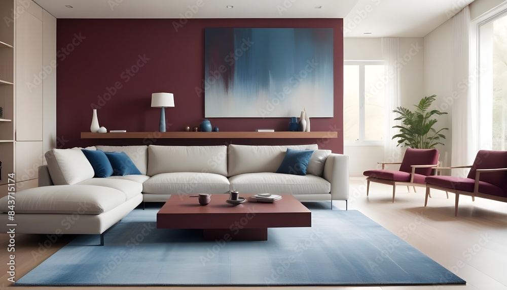 Photo interior modern design room 3D illustration Photo interior modern design room 3D illustration