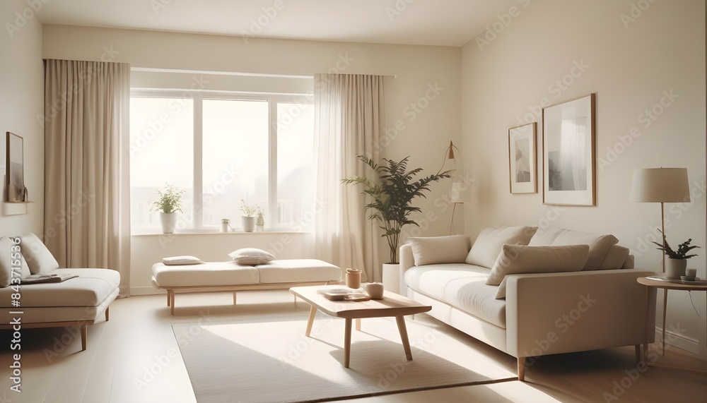 Photo interior modern design room 3D illustration