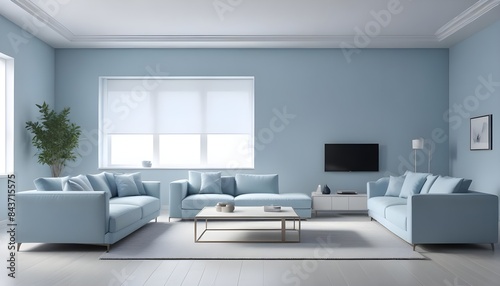 Photo interior modern design room 3D illustration