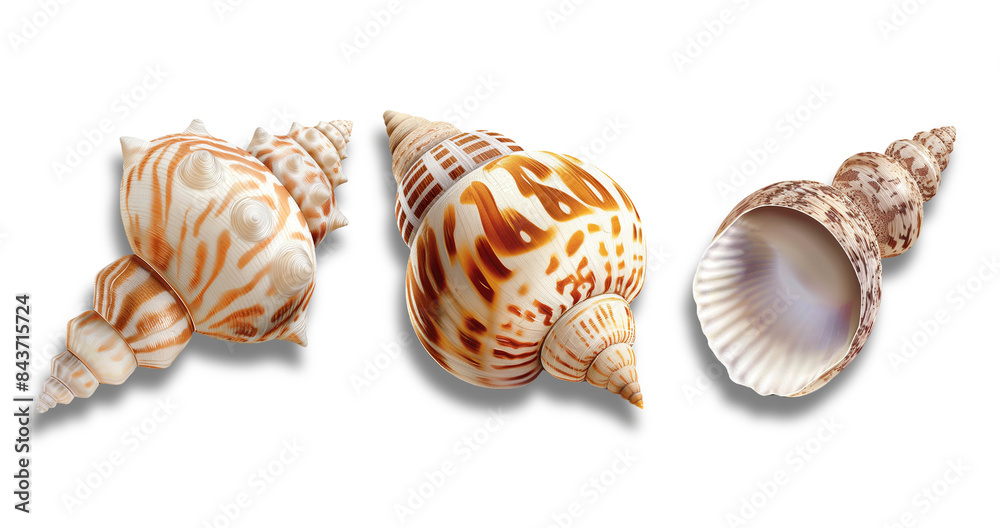illustrations of six different seashells on a transparent background illustrations of six different seashells on a transparent background