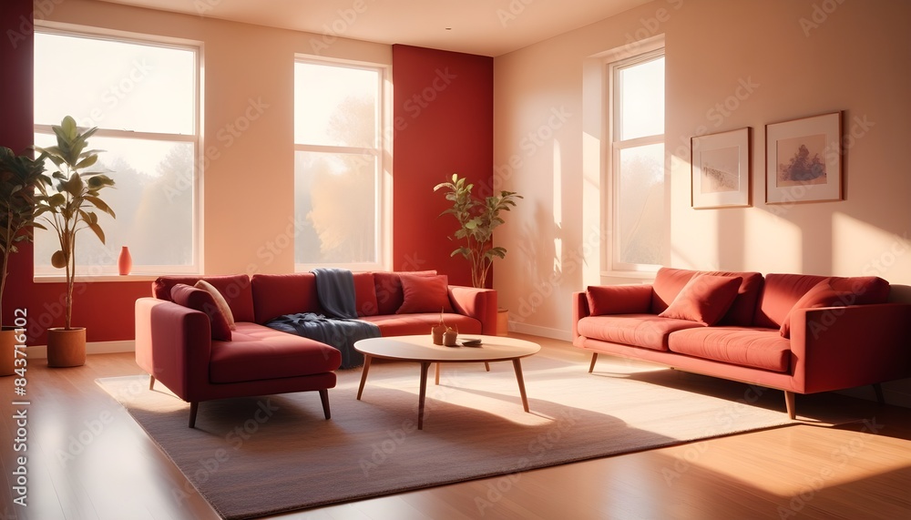 Photo interior modern design room 3D illustration Photo interior modern design room 3D illustration