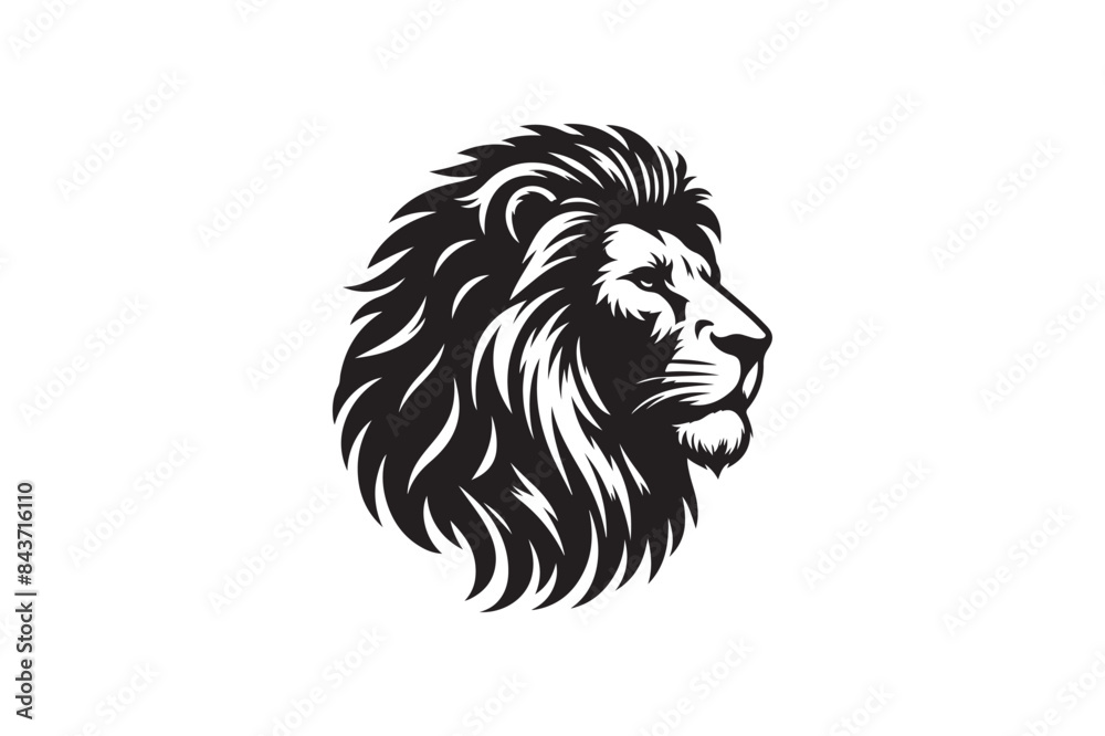 Lion head silhouette vector art illustration Lion head silhouette vector art illustration
