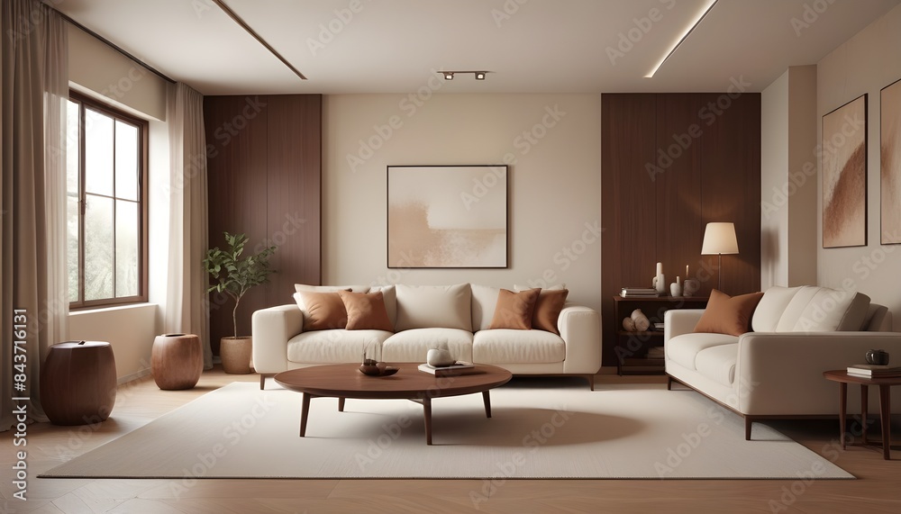 Photo interior modern design room 3D illustration