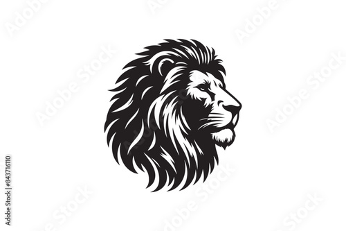 Lion head silhouette vector art illustration