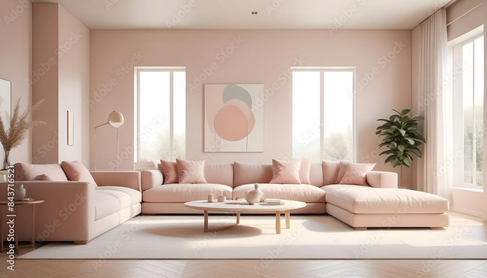 Fototapeta premium Photo interior modern design room 3D illustration