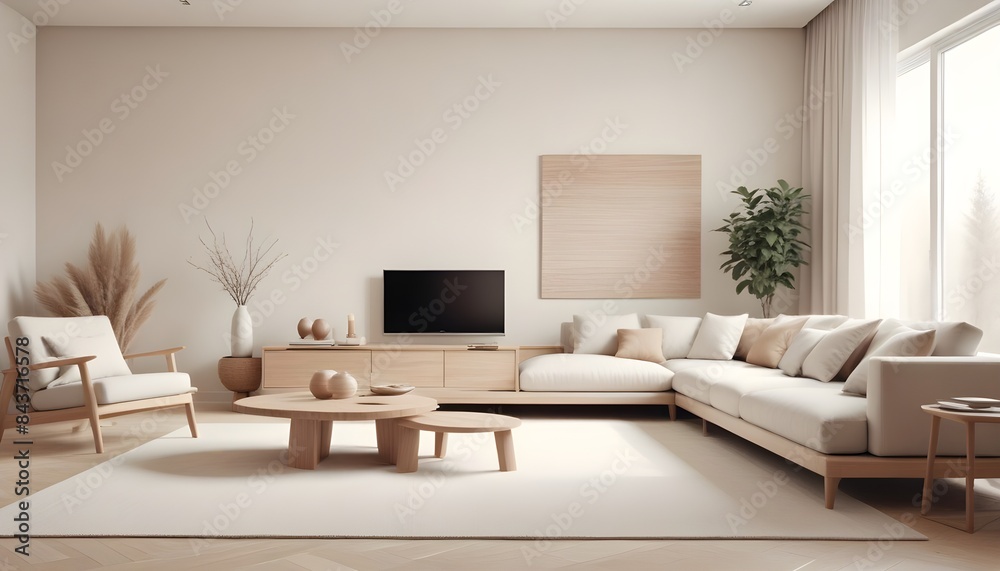 Fototapeta premium Photo interior modern design room 3D illustration