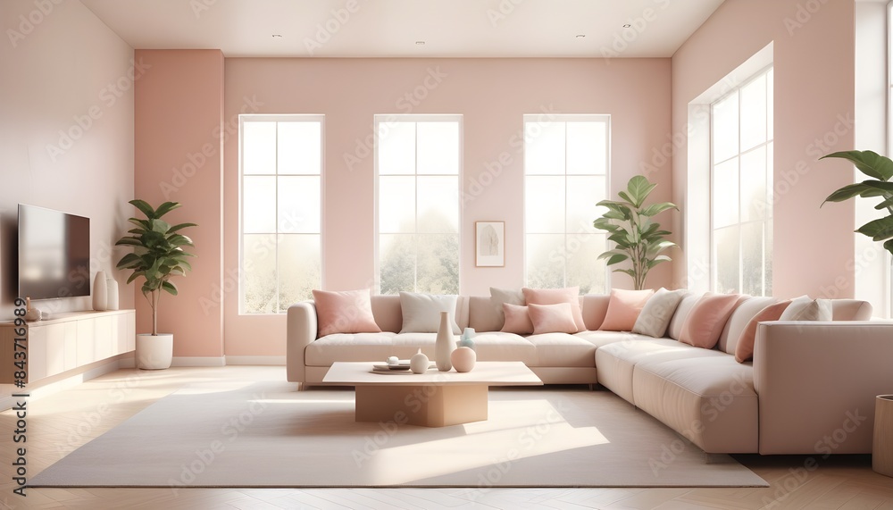 Photo interior modern design room 3D illustration Photo interior modern design room 3D illustration