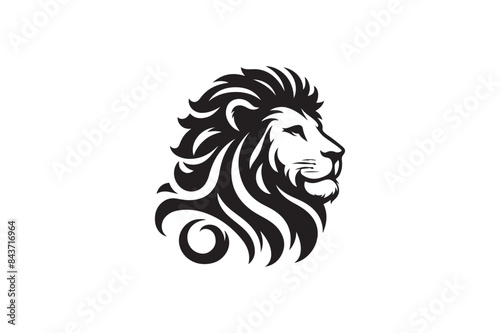 Lion head silhouette vector art illustration