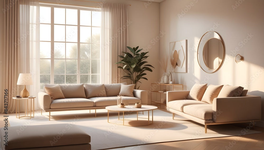 Photo interior modern design room 3D illustration Photo interior modern design room 3D illustration