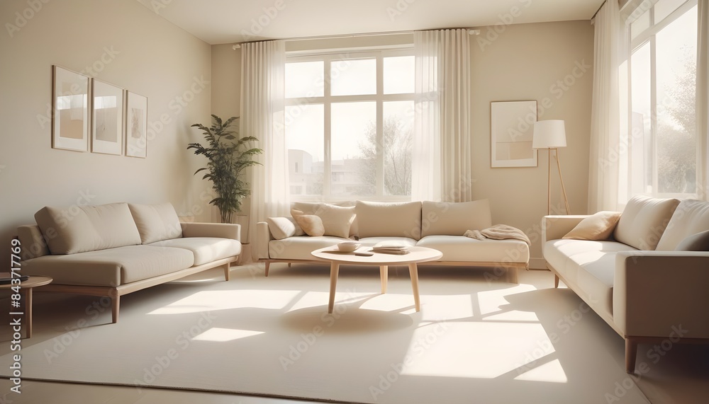 Photo interior modern design room 3D illustration Photo interior modern design room 3D illustration