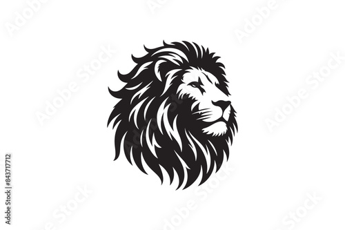 Lion head silhouette vector art illustration