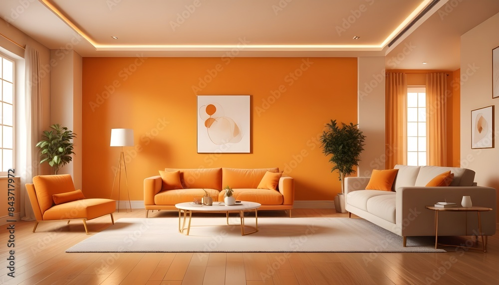 Fototapeta premium Photo interior modern design room 3D illustration