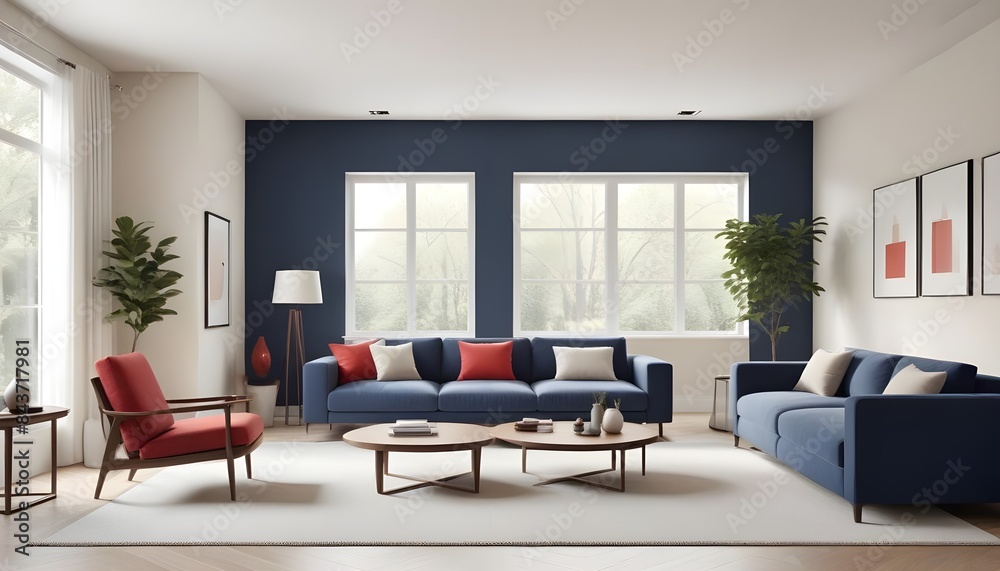 Photo interior modern design room 3D illustration Photo interior modern design room 3D illustration