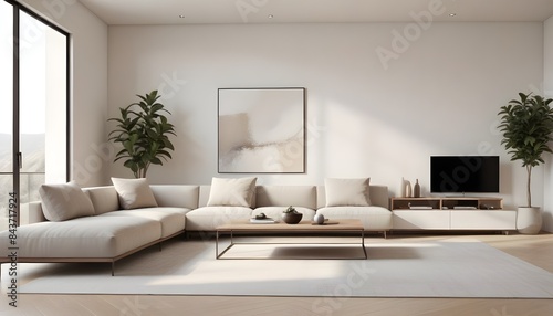 Photo interior modern design room 3D illustration