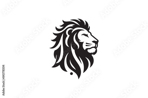 Lion head silhouette vector art illustration