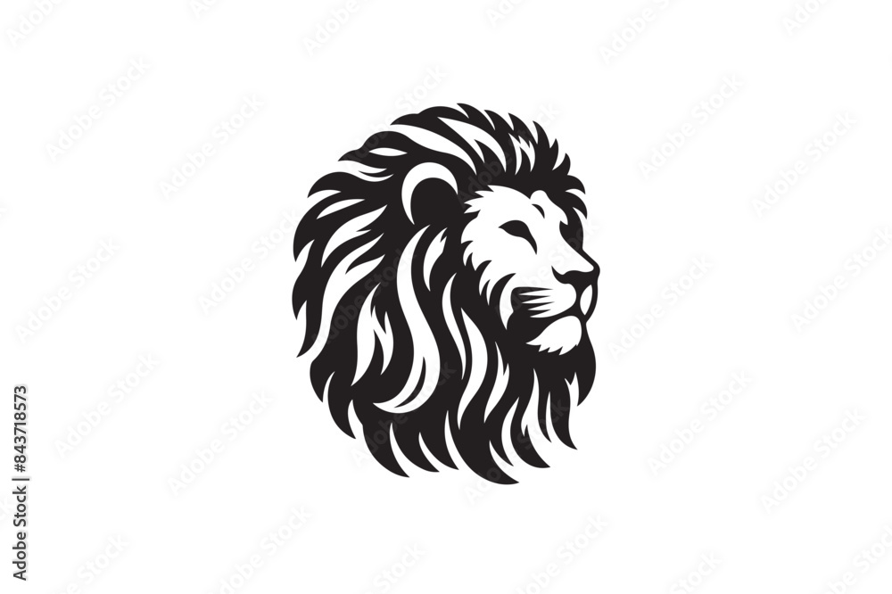 Fototapeta premium Lion head silhouette vector art illustration
