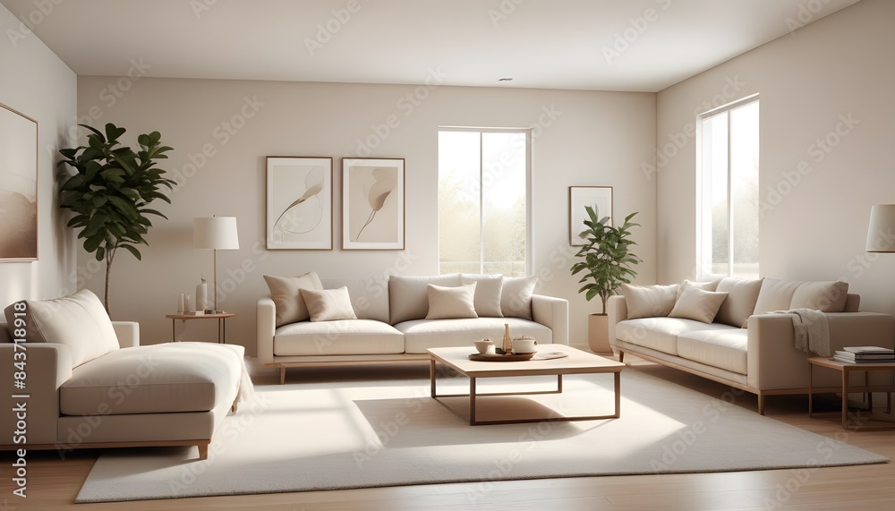Photo interior modern design room 3D illustration Photo interior modern design room 3D illustration