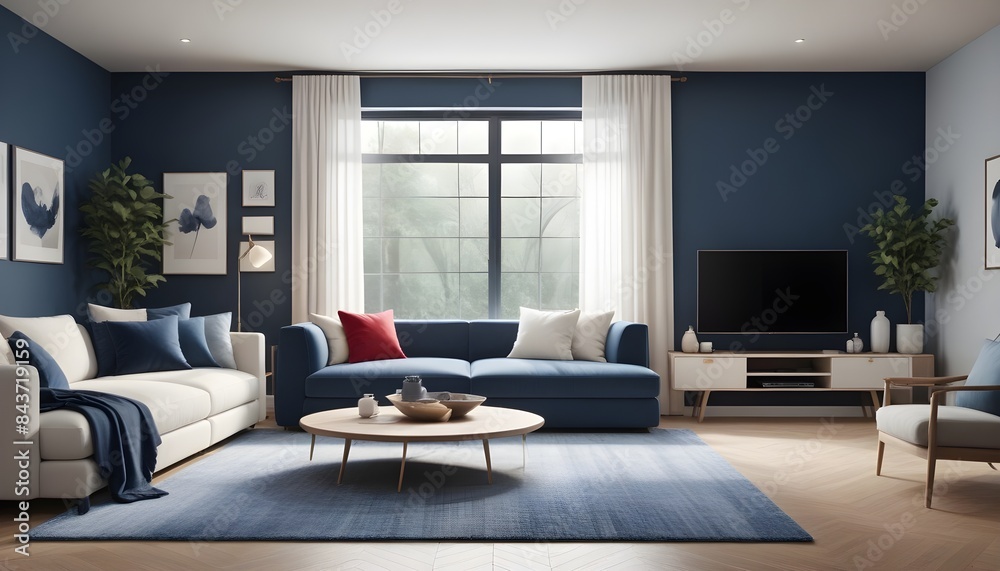 Fototapeta premium Photo interior modern design room 3D illustration