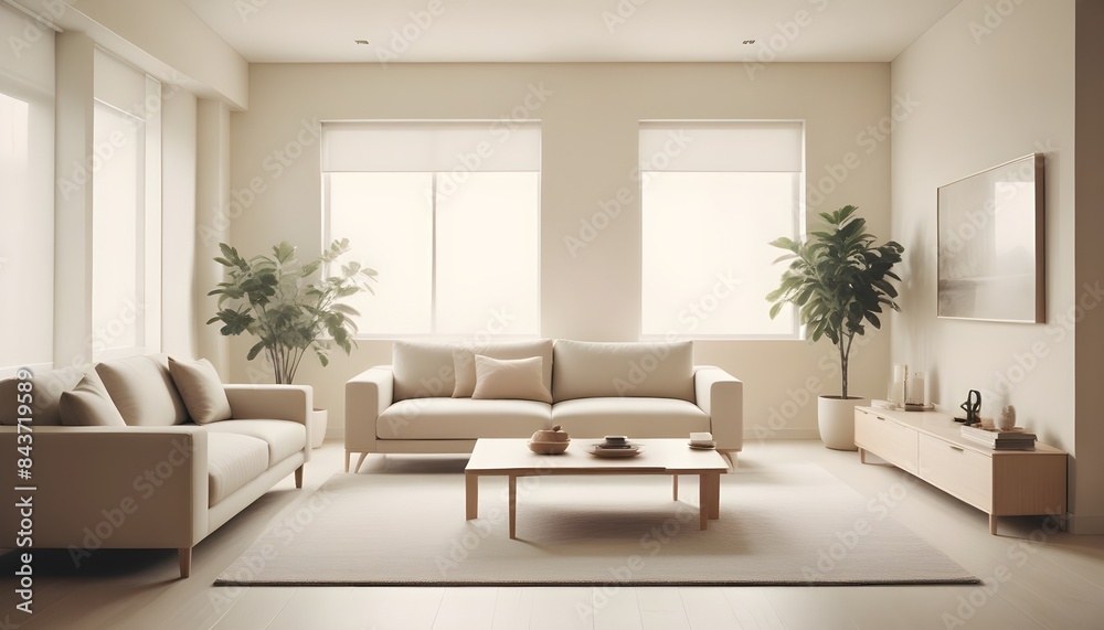 Fototapeta premium Photo interior modern design room 3D illustration