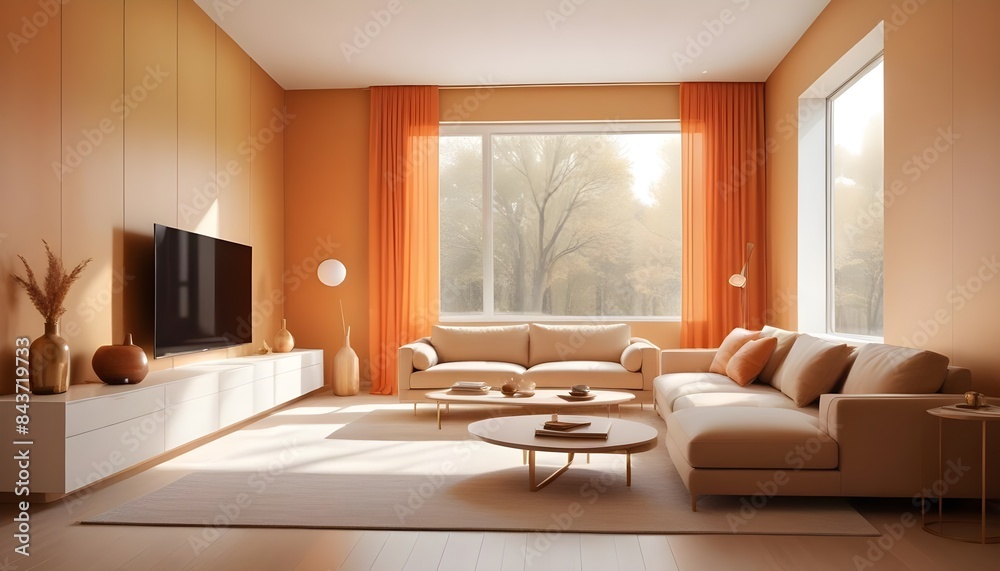 Fototapeta premium Photo interior modern design room 3D illustration