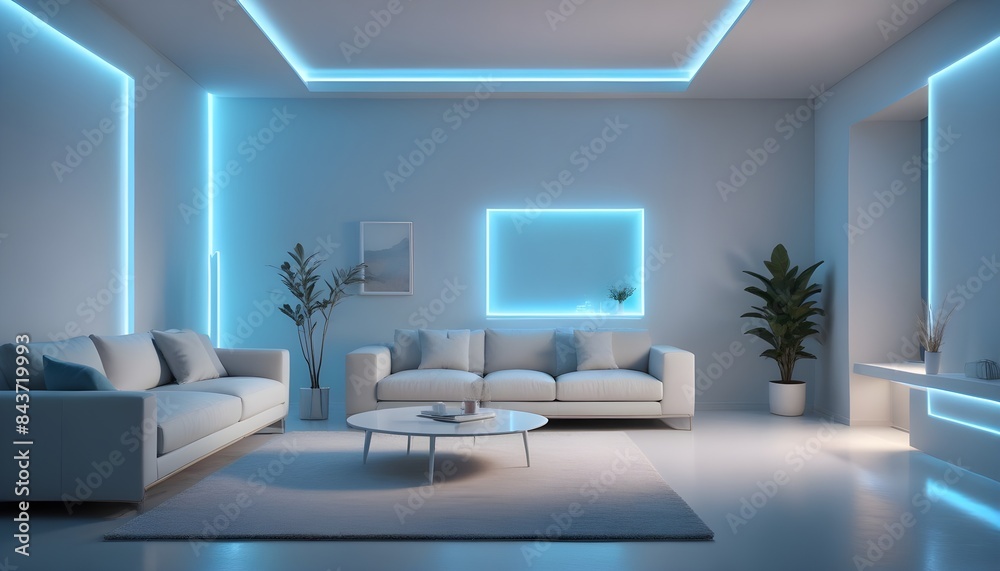 Photo interior modern design room 3D illustration Photo interior modern design room 3D illustration