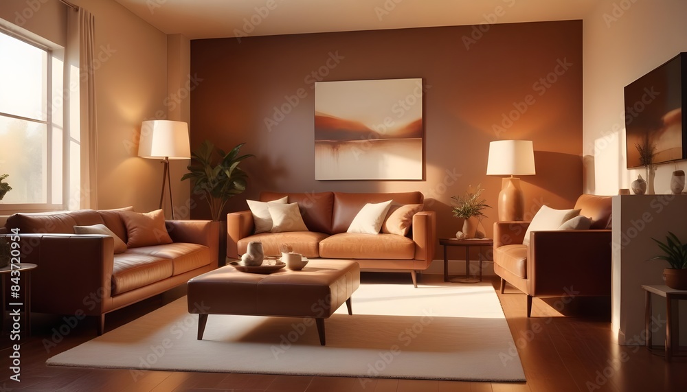 Fototapeta premium Photo interior modern design room 3D illustration