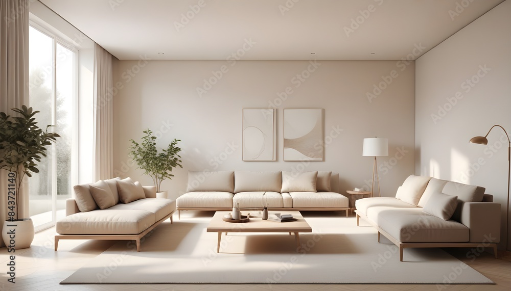 Fototapeta premium Photo interior modern design room 3D illustration