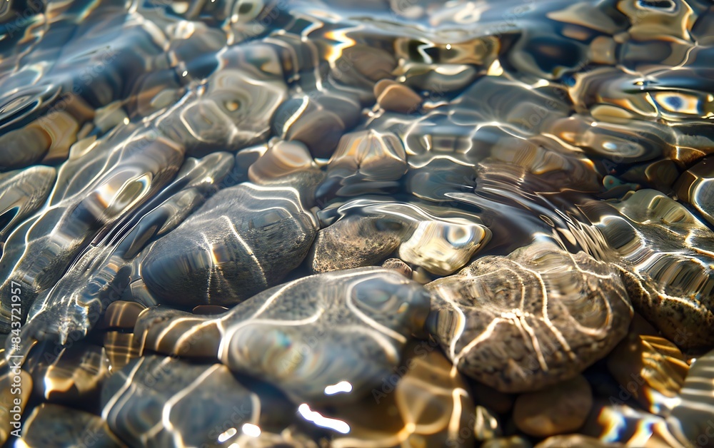 Fototapeta premium Clear and transparent water surface texture image