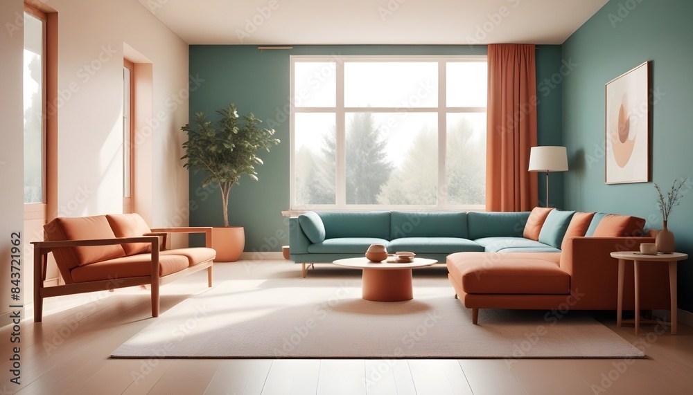 Fototapeta premium Photo interior modern design room 3D illustration