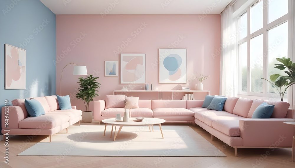 Photo interior modern design room 3D illustration Photo interior modern design room 3D illustration