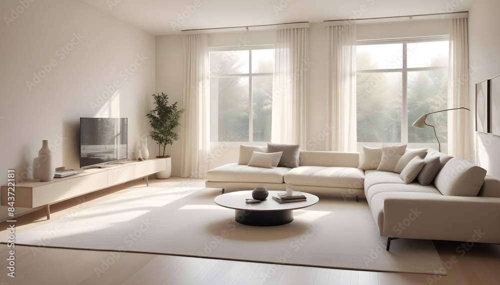 Fototapeta premium Photo interior modern design room 3D illustration