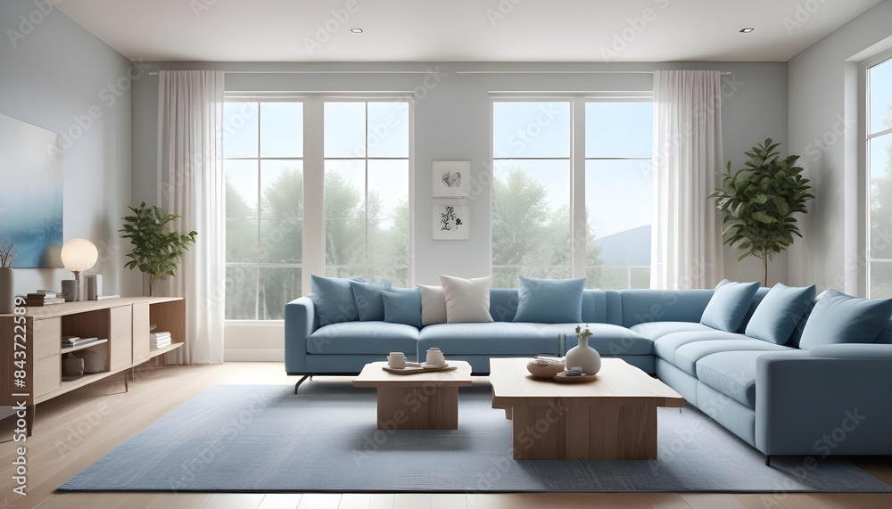 Photo interior modern design room 3D illustration Photo interior modern design room 3D illustration