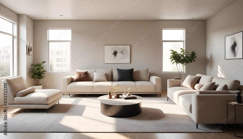 Photo interior modern design room 3D illustration Photo interior modern design room 3D illustration