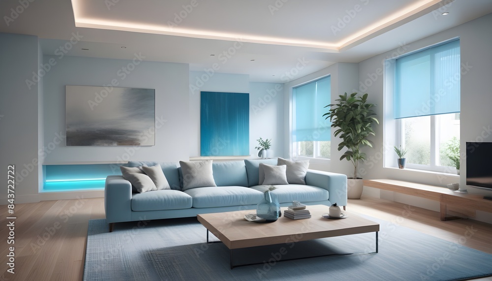 Photo interior modern design room 3D illustration Photo interior modern design room 3D illustration