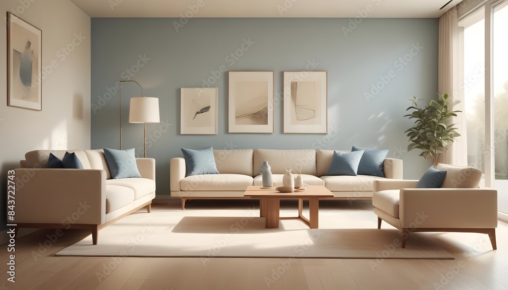 Fototapeta premium Photo interior modern design room 3D illustration