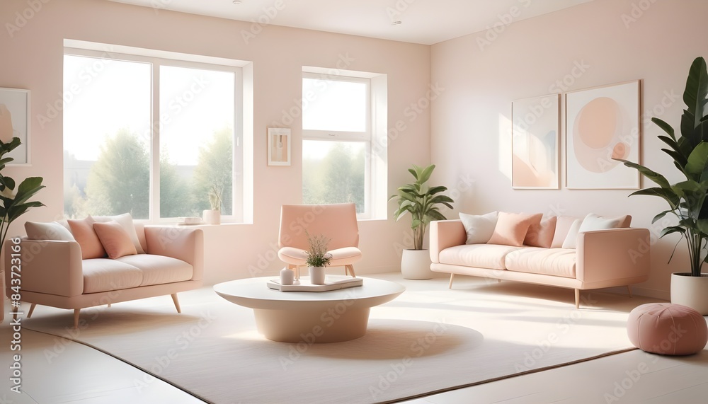 Photo interior modern design room 3D illustration Photo interior modern design room 3D illustration