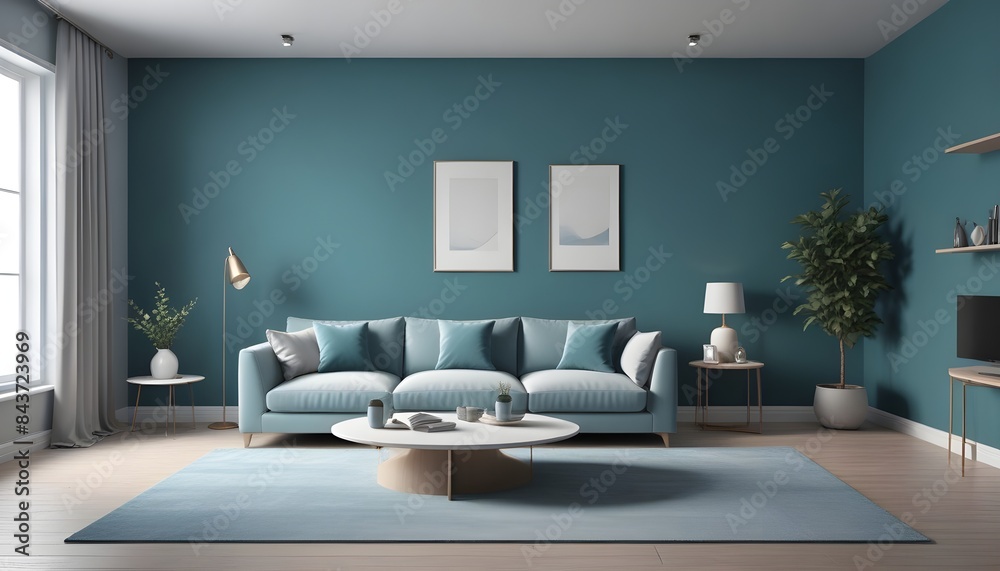Photo interior modern design room 3D illustration Photo interior modern design room 3D illustration