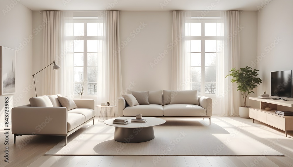 Photo interior modern design room 3D illustration Photo interior modern design room 3D illustration