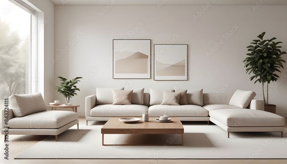 Photo interior modern design room 3D illustration Photo interior modern design room 3D illustration