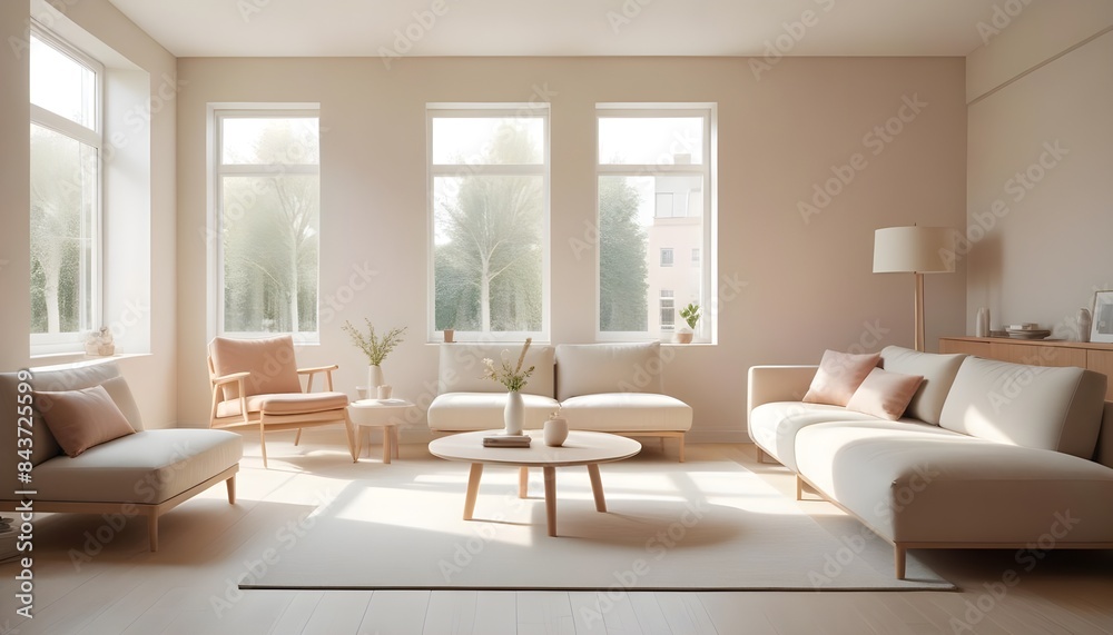 Photo interior modern design room 3D illustration Photo interior modern design room 3D illustration