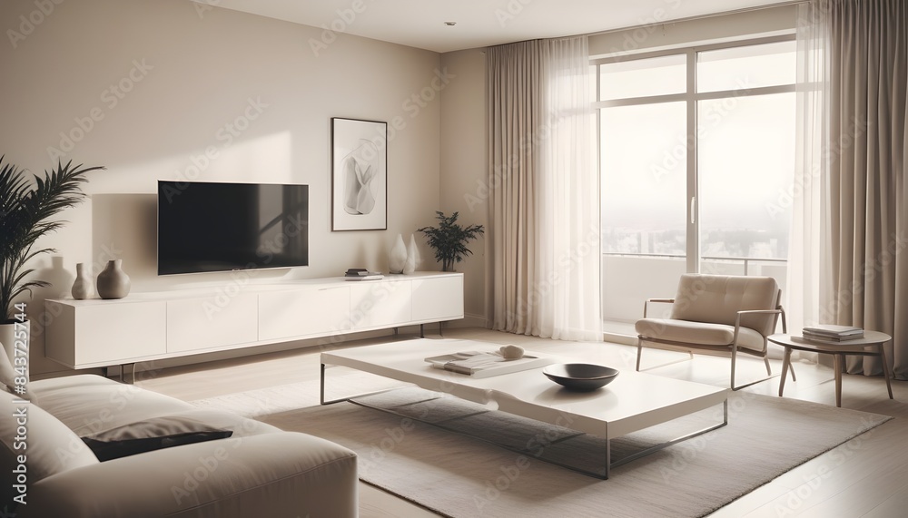 Photo interior modern design room 3D illustration Photo interior modern design room 3D illustration