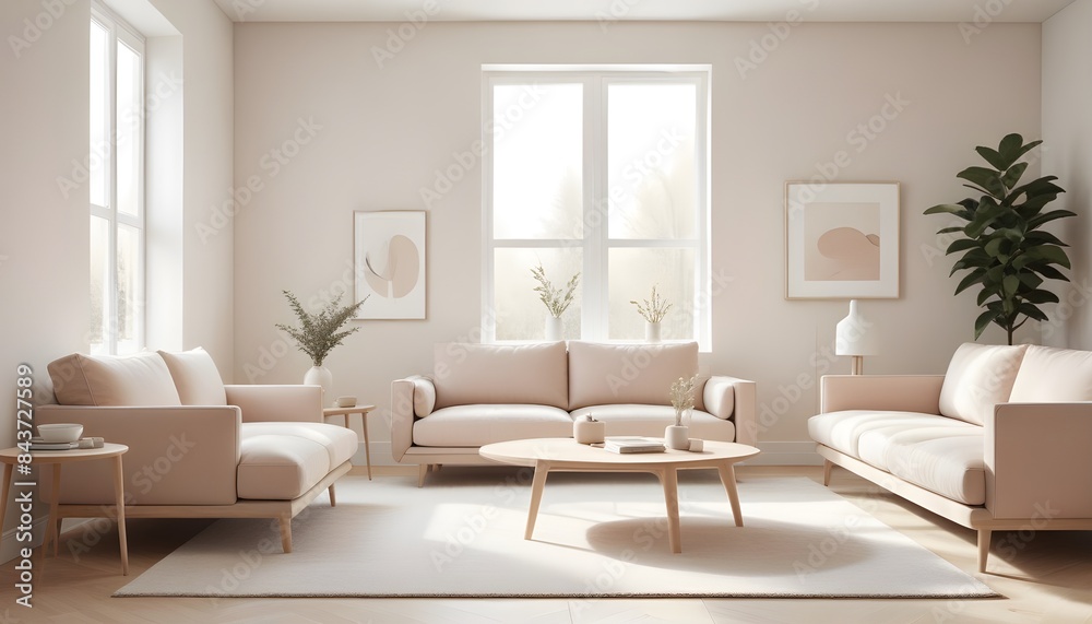 Obraz premium Photo interior modern design room 3D illustration