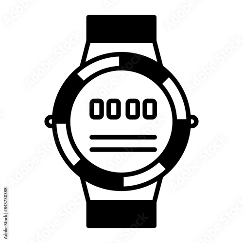 watch icon. black fill icon