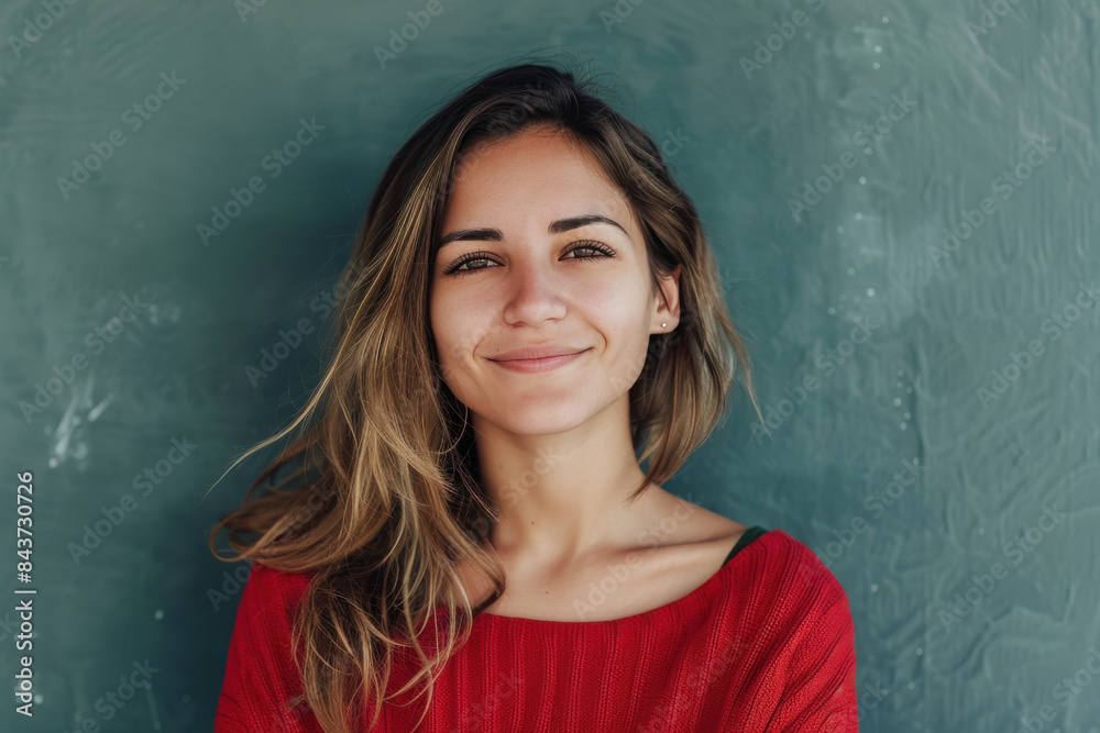 A close up portrait of a young woman with a subtle smile