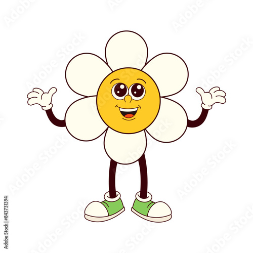 Groovy Daisy Characters: Retro Floral Fun photo